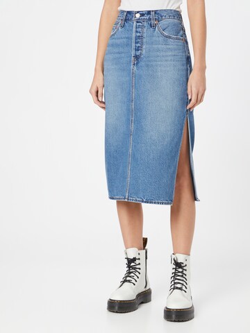 LEVI'S ® - Saia 'Side Slit Skirt' em azul: frente