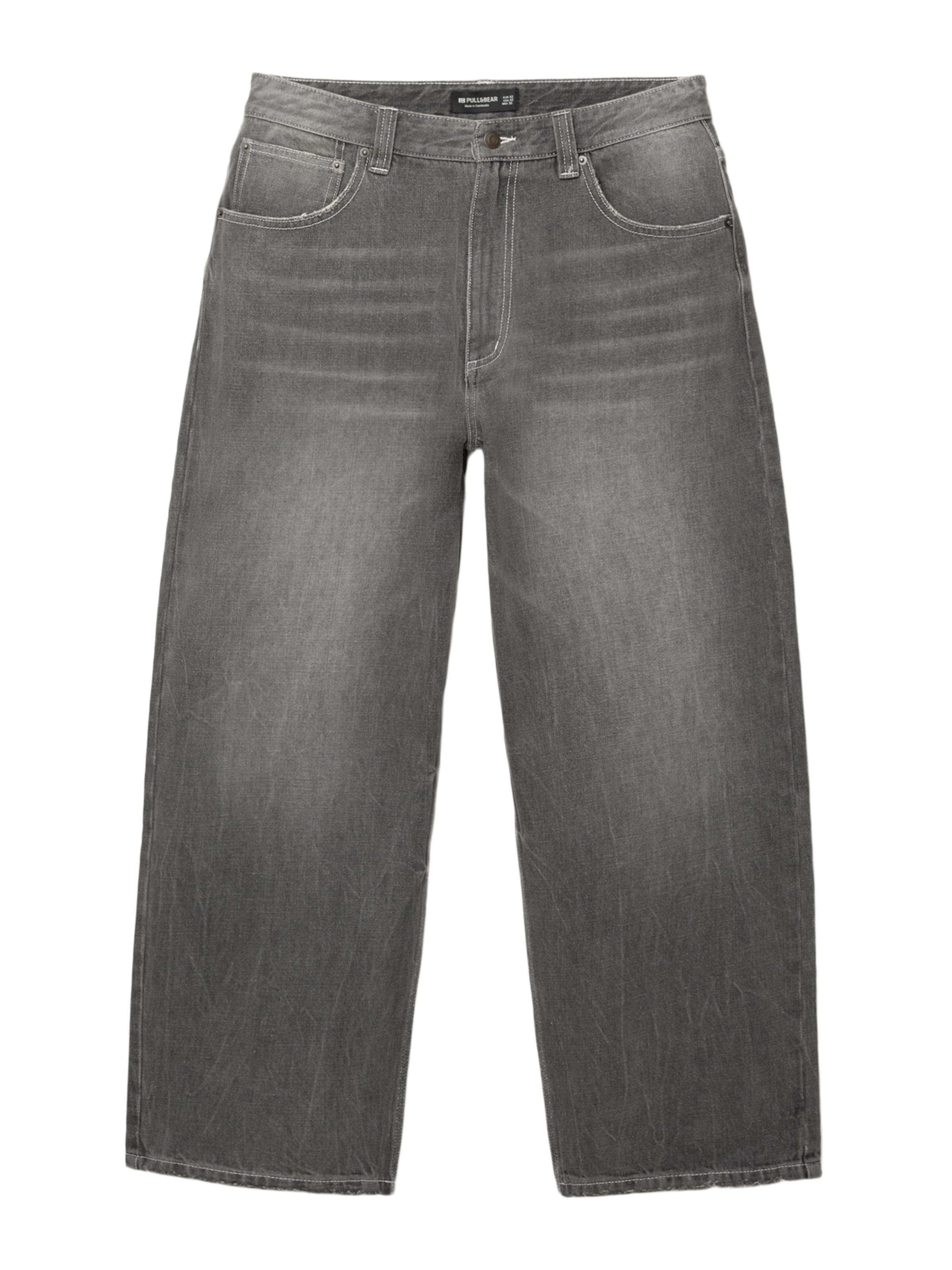 Wide leg Jeans di Pull&Bear in grigio: frontale