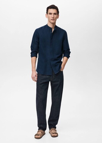 MANGO MAN Regular fit Button Up Shirt 'Chennai' in Blue