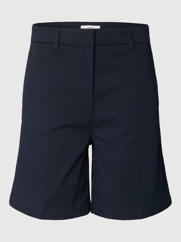 SELECTED Wide Leg Lærredsbukser i blå