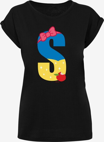 F4NT4STIC Shirt 'Disney Alphabet S Is For Snow White Schneewittchen' in Zwart: voorkant