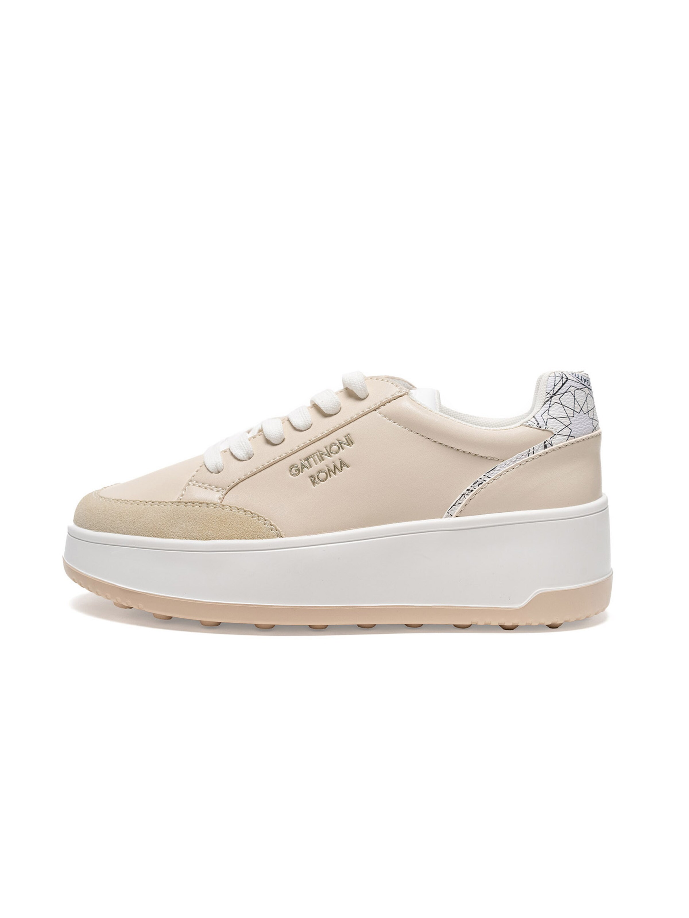 Gattinoni Platform trainers in Beige: front