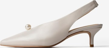 L37 HANDMADE SHOES Slingpumps 'COME ACROSS' in Wit: voorkant