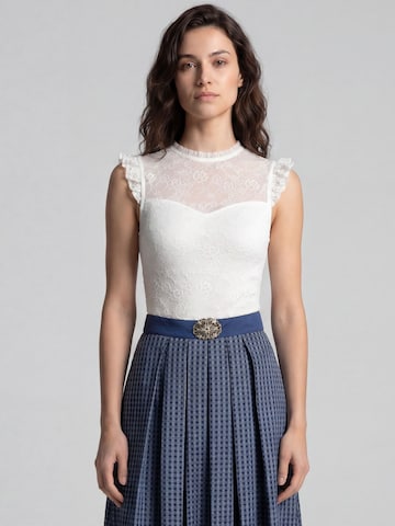 Blouse folklorique 'Kavala' SPIETH & WENSKY en blanc : devant