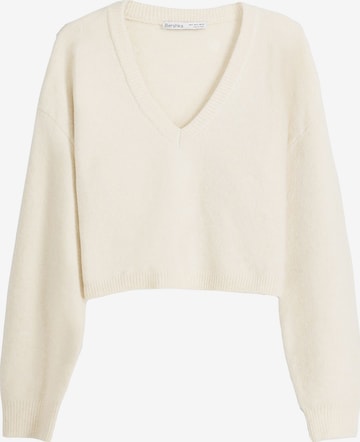 Bershka Sweater in Beige: front