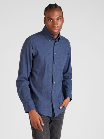 Bruun & Stengade Slim fit Overhemd 'Floyd' in Blauw: voorkant