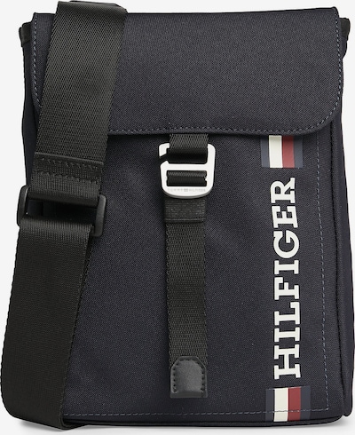 TOMMY HILFIGER Чанта за през рамо тип преметка в тъмносиньо / алено / черно / бяло, Преглед на продукта