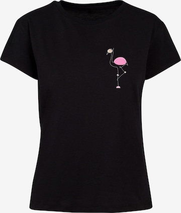 Merchcode Shirt 'Flamingo' in Zwart: voorkant