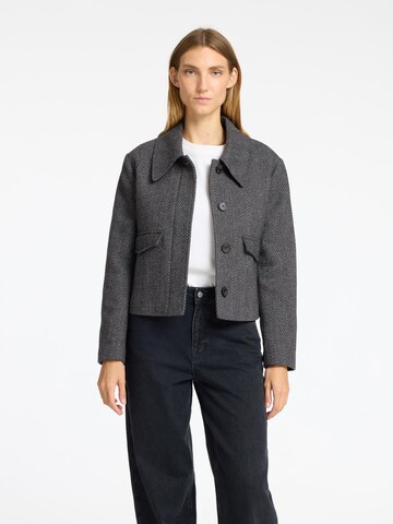Veste mi-saison SELECTED en gris : devant