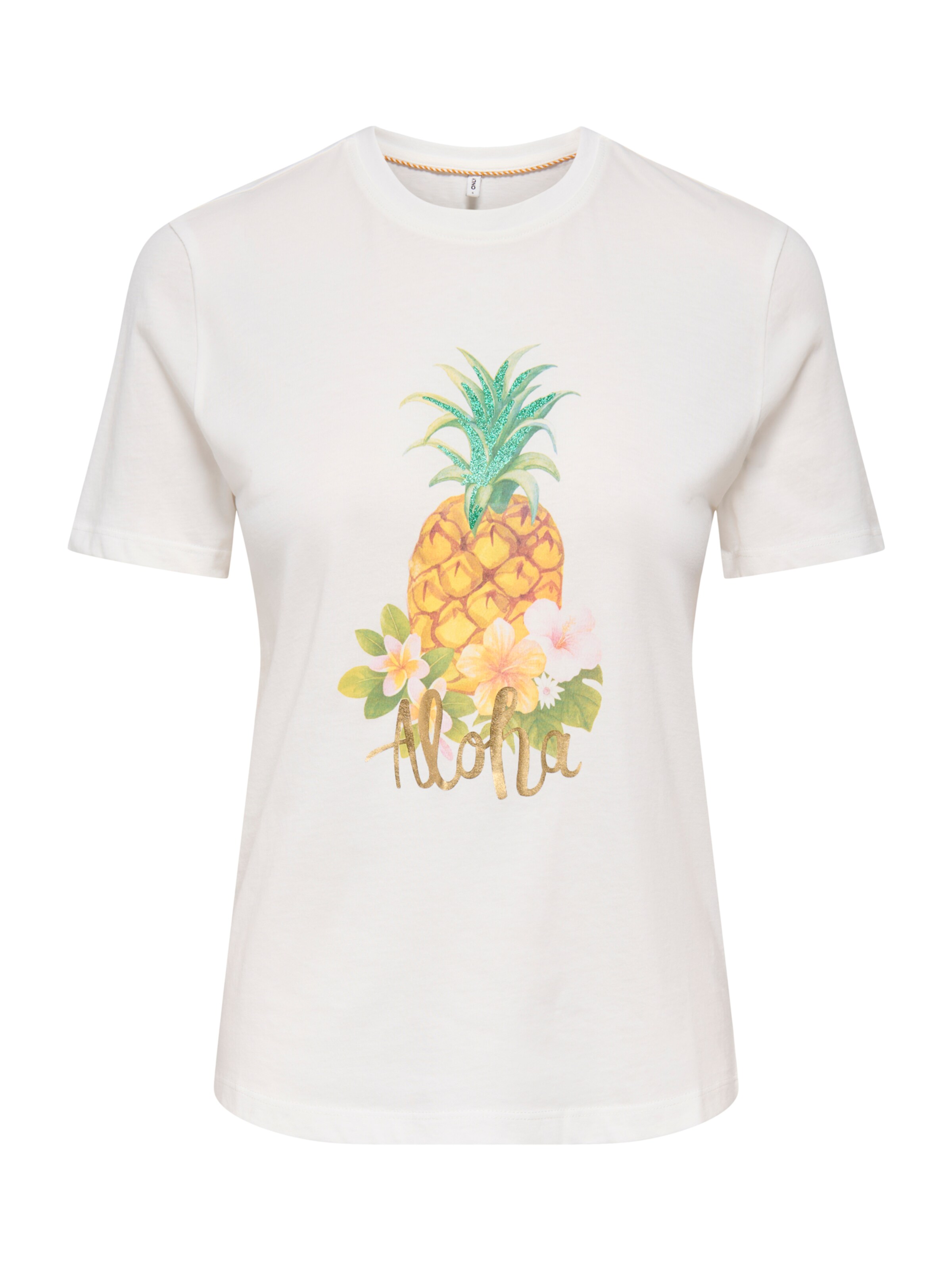 ONLY Shirt 'ONLKITA' in de kleur Riet / Jade groen / Lichtoranje / Offwhite, Productweergave