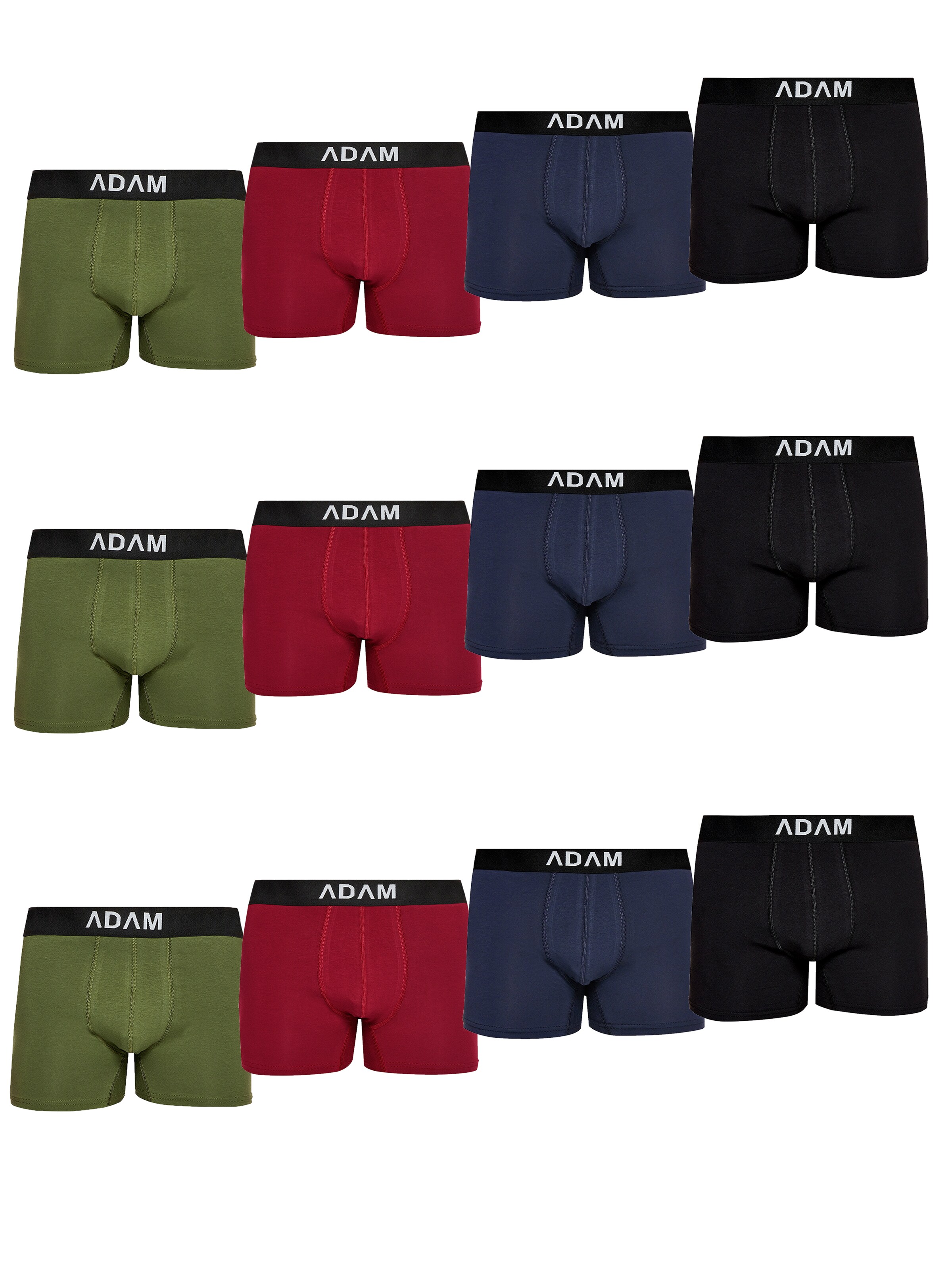 Adam Boxershorts '12er Pack'‌ in schwarzmeliert, Produktansicht
