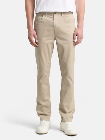 TOM TAILOR Slimfit Broek 'Josh' in Bruin: voorkant