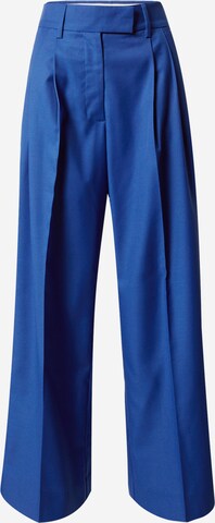 SECOND FEMALE Wide leg Pleat-front trousers 'Junni' in Blue: front