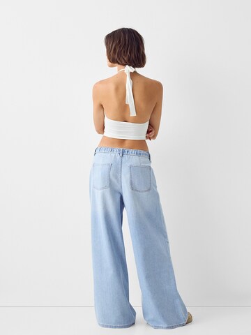 Wide Leg Jean Bershka en bleu