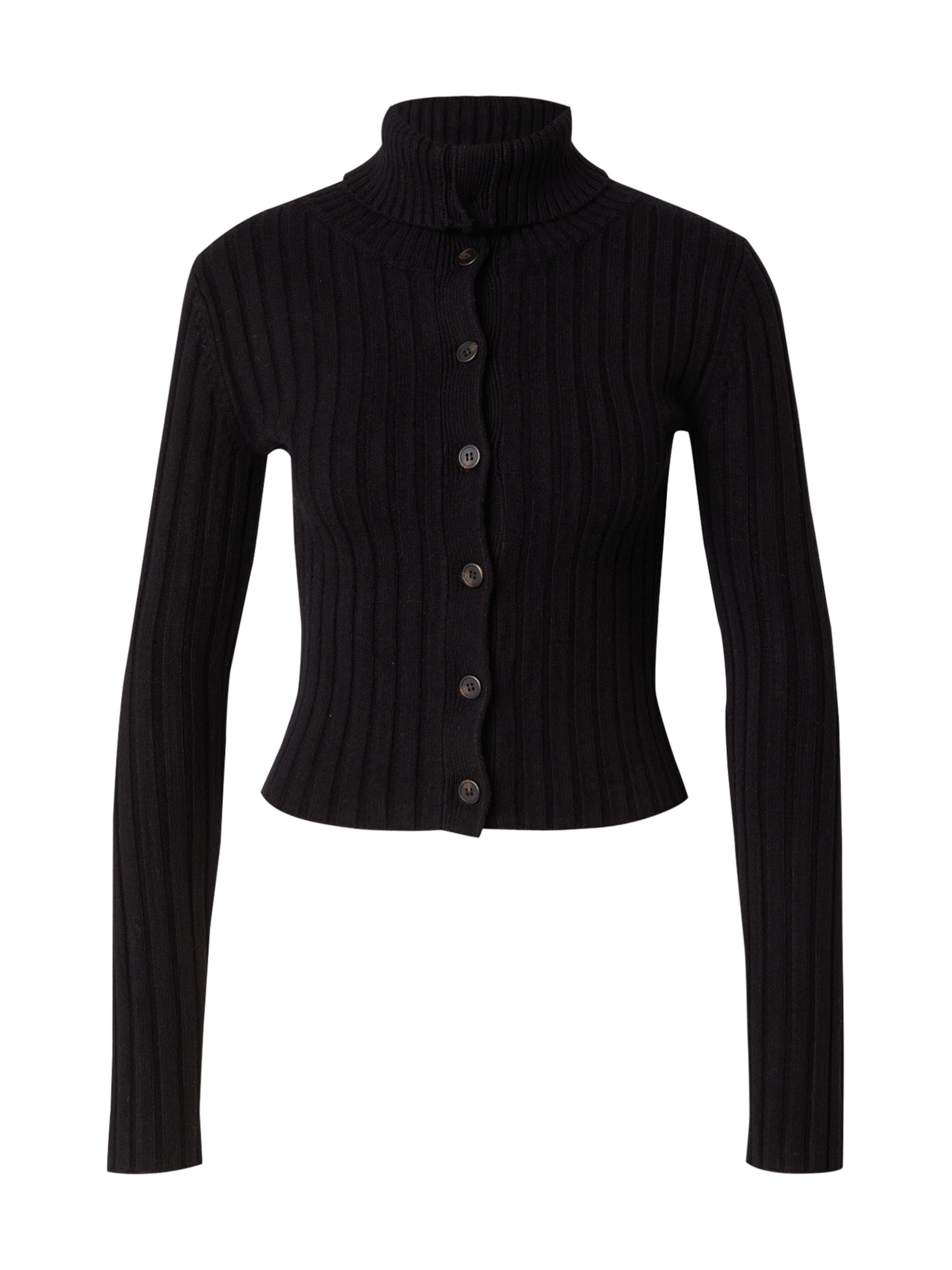 WEEKDAY Gebreid vest in Zwart: voorkant