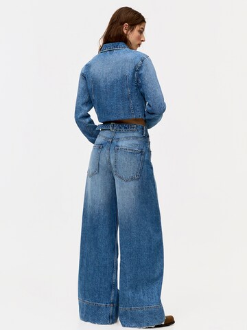 Pull&Bear Wide Leg Jeans in Blau