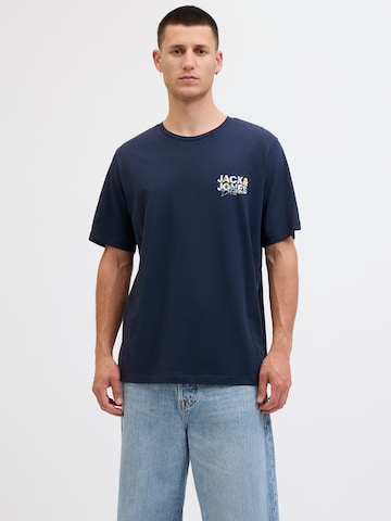 Tricou 'JJGEPLAS' de la JACK & JONES pe albastru: față