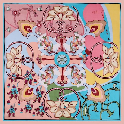 19V69 ITALIA Shawl 'RAINBOW' in 70x70 cm in Pink, Item view