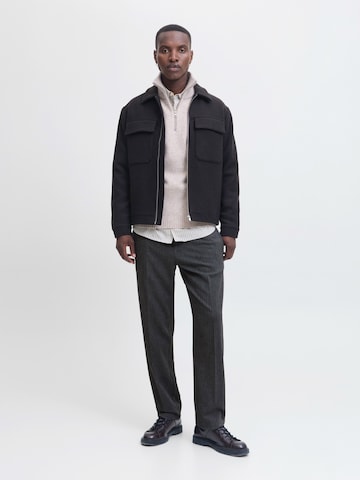 JACK & JONES Regular Trousers with creases 'JPSTKANE EDWIN' in Grey