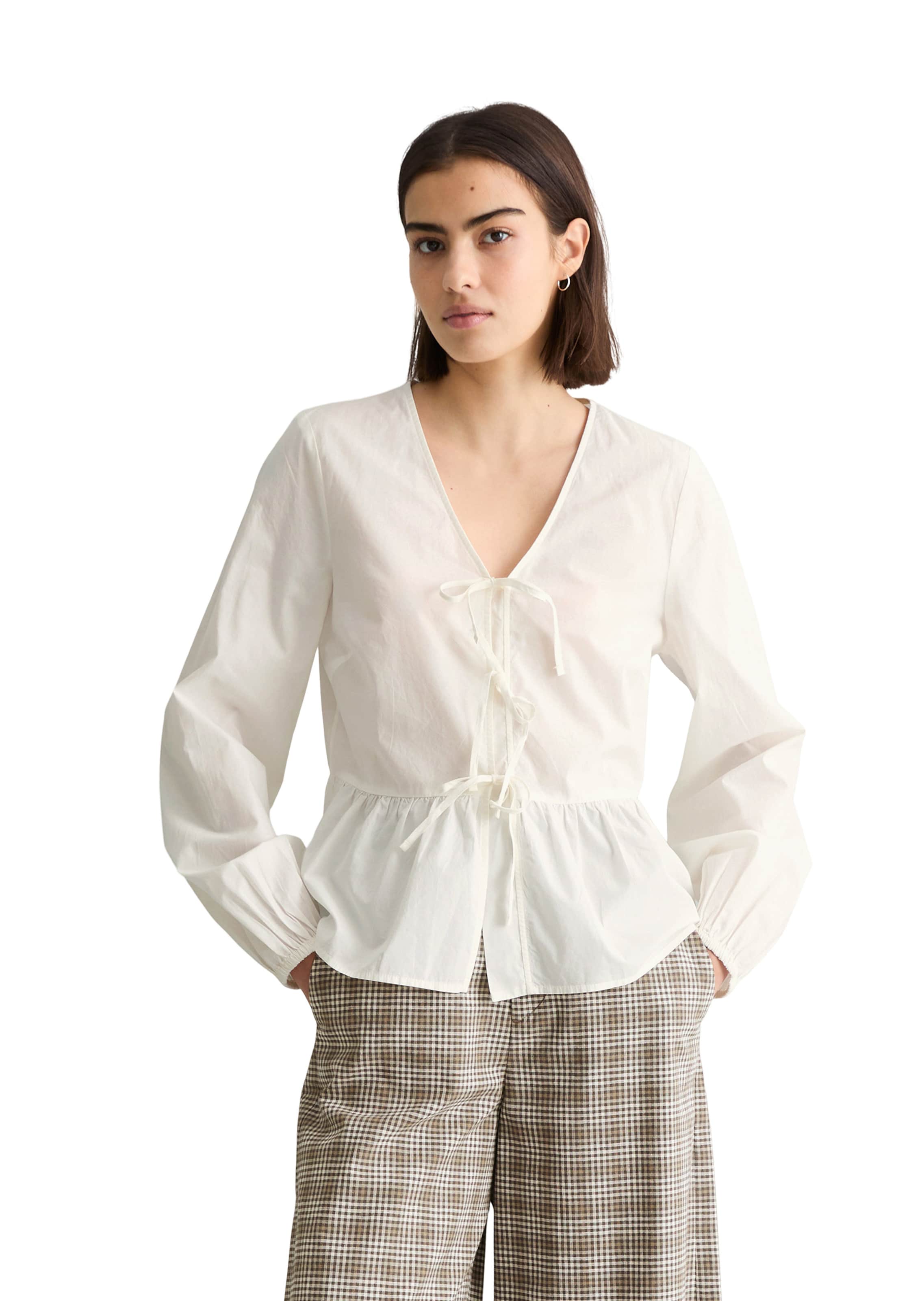 Marc O'Polo DENIM Bluse in Weiß: Vorderseite