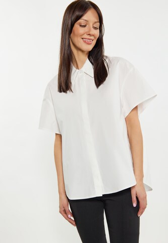 usha BLACK LABEL Blouse in Wit: voorkant