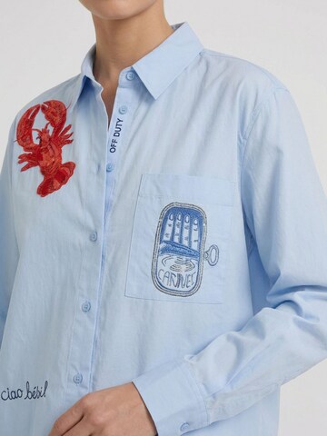 OUI Bluse in Blau