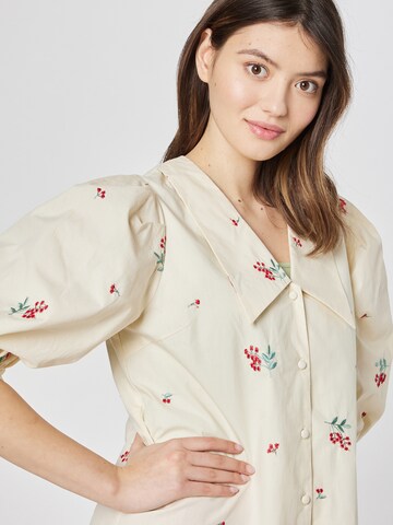 PULZ Jeans Shirtbluse 'Lore' in Beige