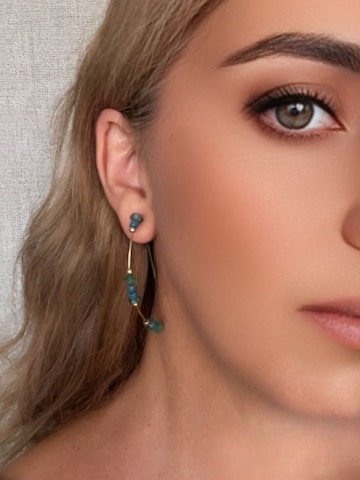 Gloria Mago - Pendientes 'Gold-plated arch pendant with olivine crystal' en verde