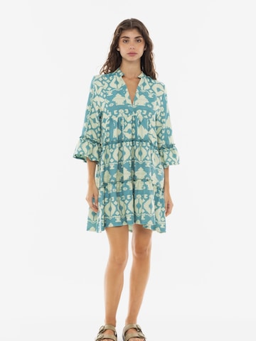 Pink LabelLjetna haljina 'BEACHWEAR EMBROIDERY AQUA' - zelena boja: prednji dio
