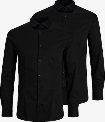 JACK & JONES Button Up Shirt in Black: front