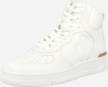 Polo Ralph Lauren High-Top Sneakers in White: front