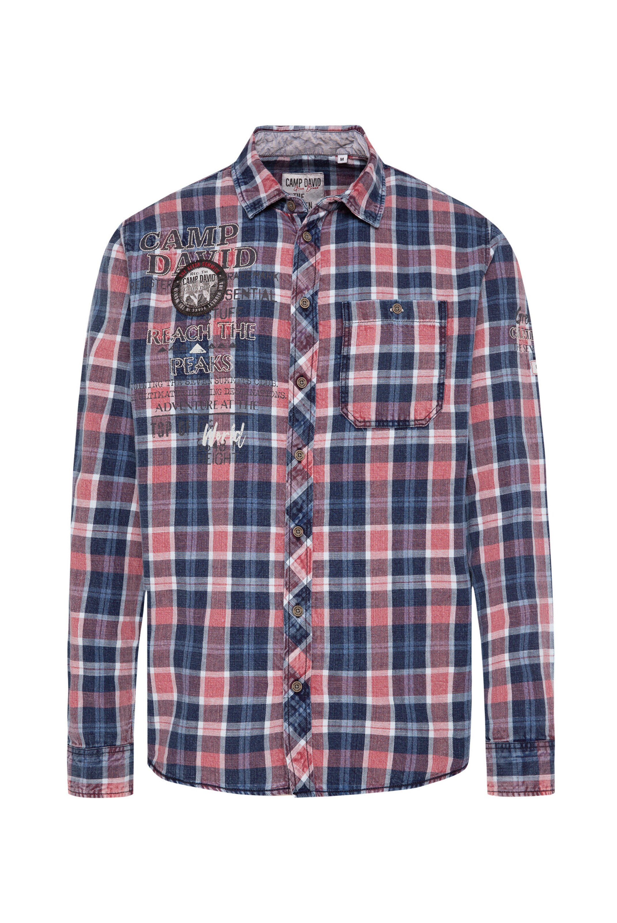 CAMP DAVID Regular fit Button Up Shirt in Red: front