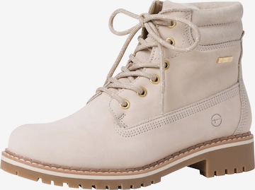 TAMARIS Lace-Up Ankle Boots in Beige: front