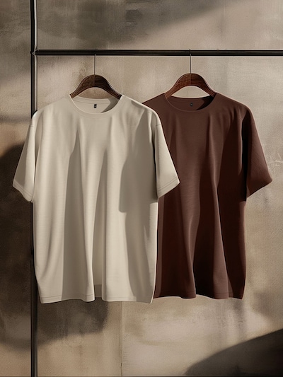 Trendyol T-Shirt en marron / gris clair, Vue avec produit