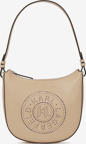 Borsa a spalla 'K/Circle Moon' di Karl Lagerfeld in beige: frontale