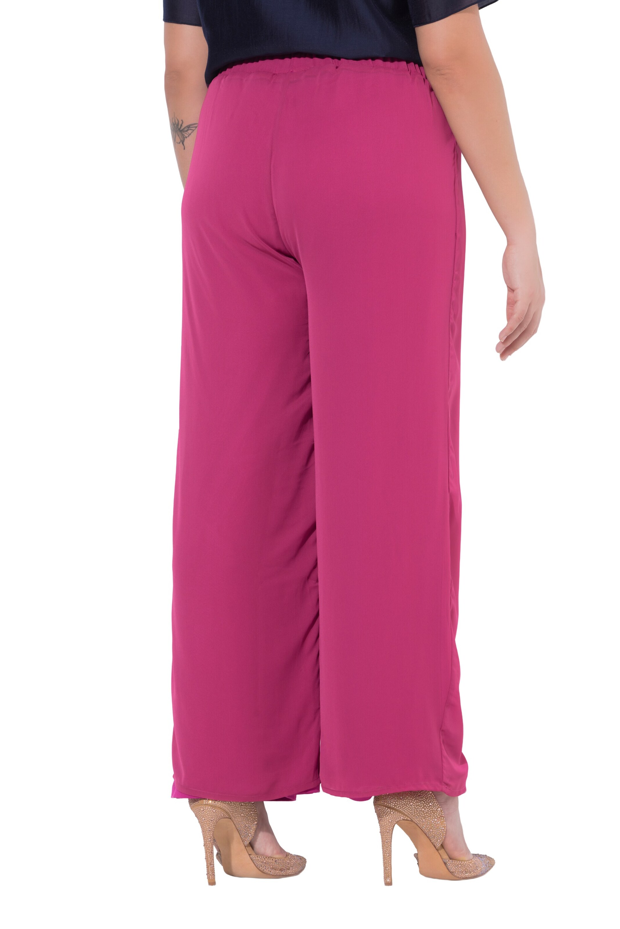 Ulla Popken Wide leg Broek in Roze