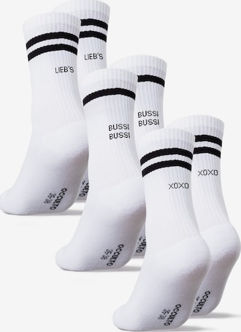 Occulto Sportsocken 'Leo' in Weiß: Vorderseite