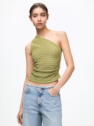 Pull&Bear Top | zelena barva: sprednja stran