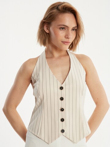 Ana Alcazar Bodywarmer 'Zassa' in Wit: voorkant