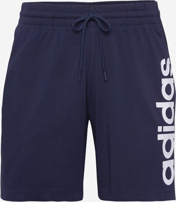 ADIDAS SPORTSWEAR Regular Workout Pants 'Essentials' in Blue: front