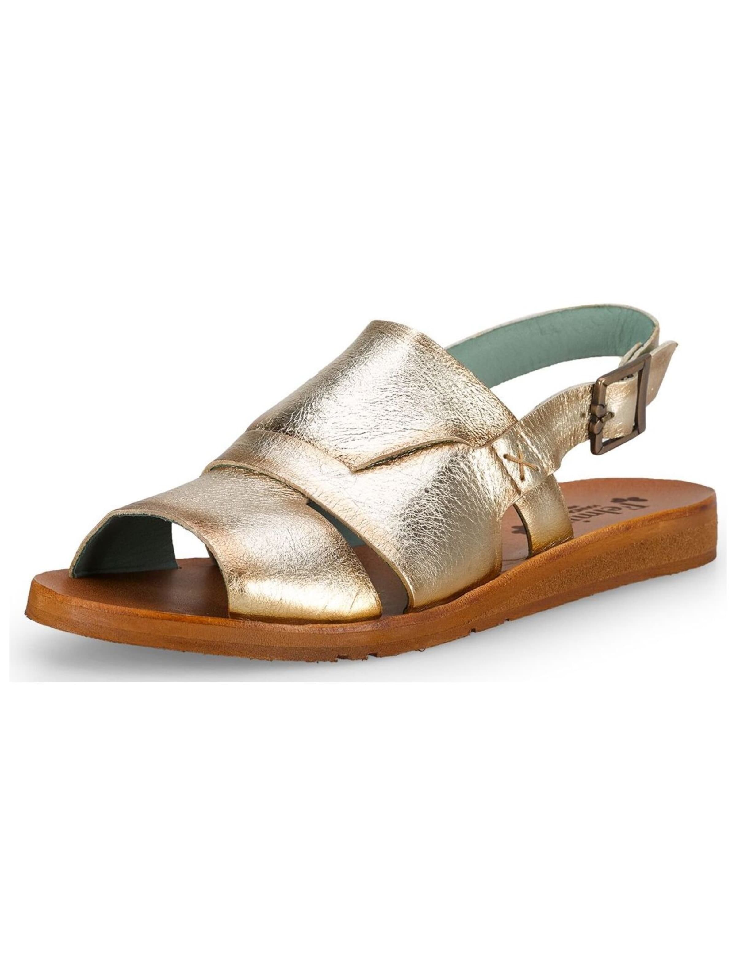 FELMINI Sandalen met riem in Goud: voorkant