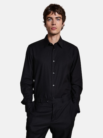 Next Regular fit Srajca | črna barva: sprednja stran