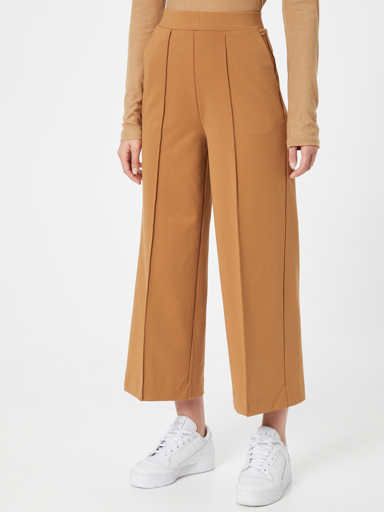 Kobiety Plus size TOM TAILOR DENIM Spodnie w kant w kolorze Piaskowym 