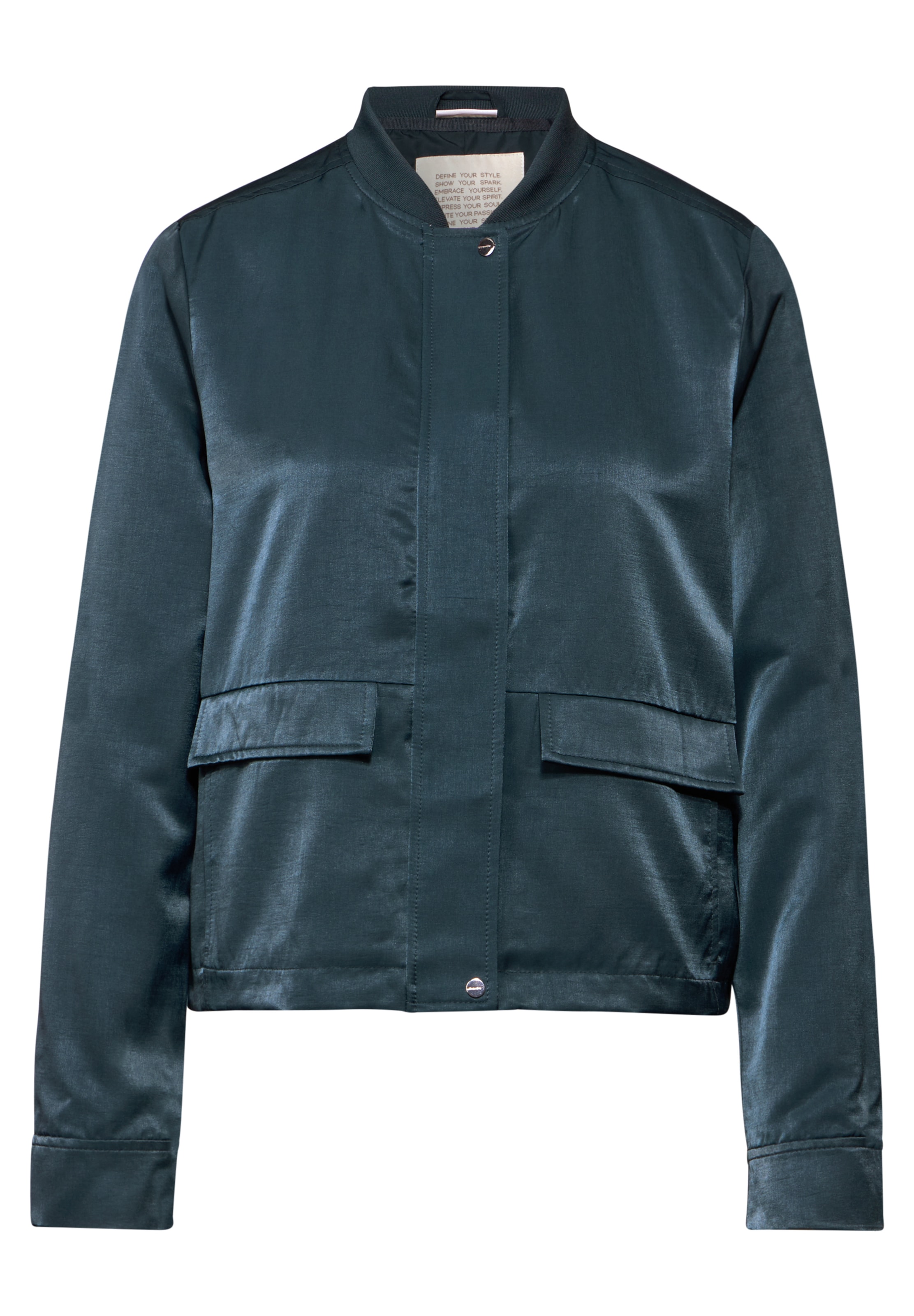 STREET ONE Satin-Blouson in Grün: Vorderseite