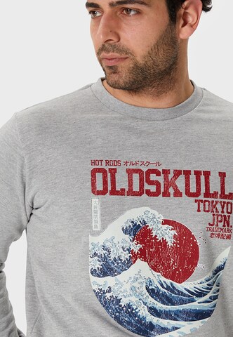 Oldskull Sweatshirt 'Asian Big W Vintage Logo Graphic' in Grau
