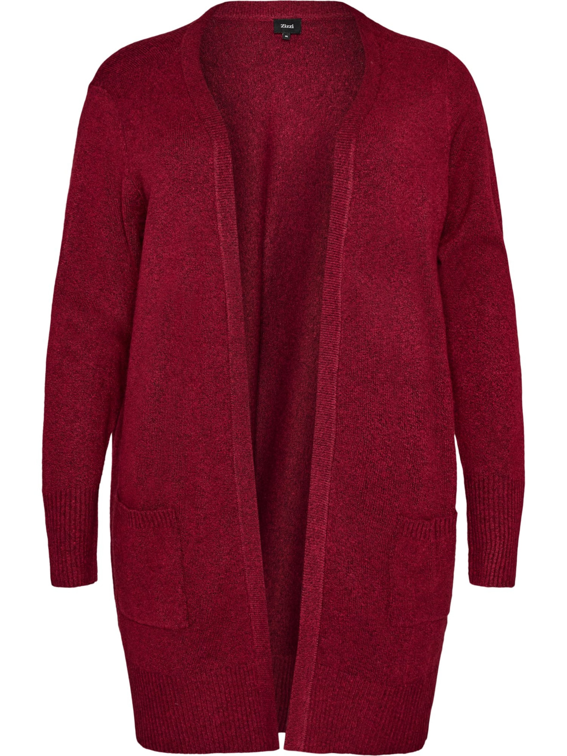 Zizzi Strickjacke 'Casunny' in Rot: Vorderseite