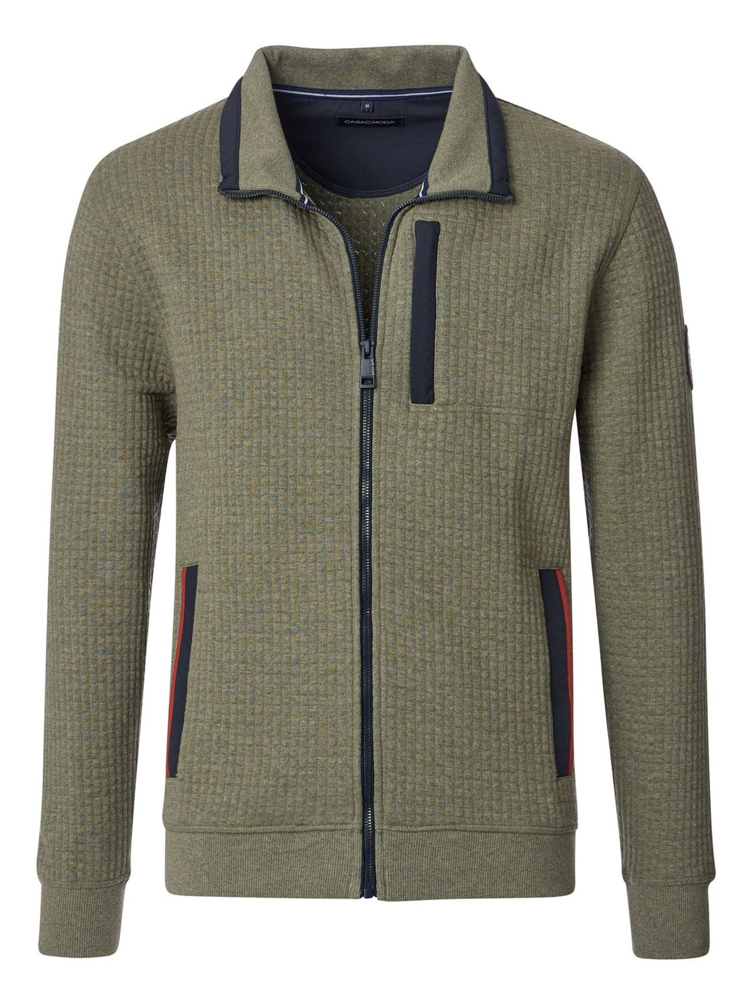 CASA MODA Knit Cardigan in Green: front