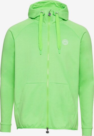 BIDI BADU Athletic Zip-Up Hoodie in Green