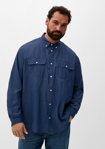 s.Oliver Men Big Sizes Comfort Fit Hemd in Blau: predná strana