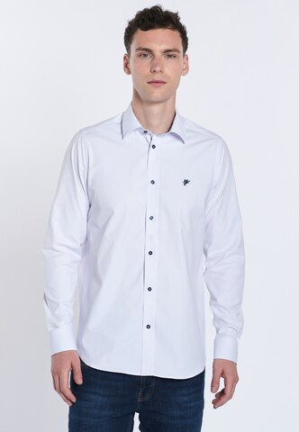DENIM CULTURE Regular Fit Skjorte 'GIANFRANCO' i hvit: forside